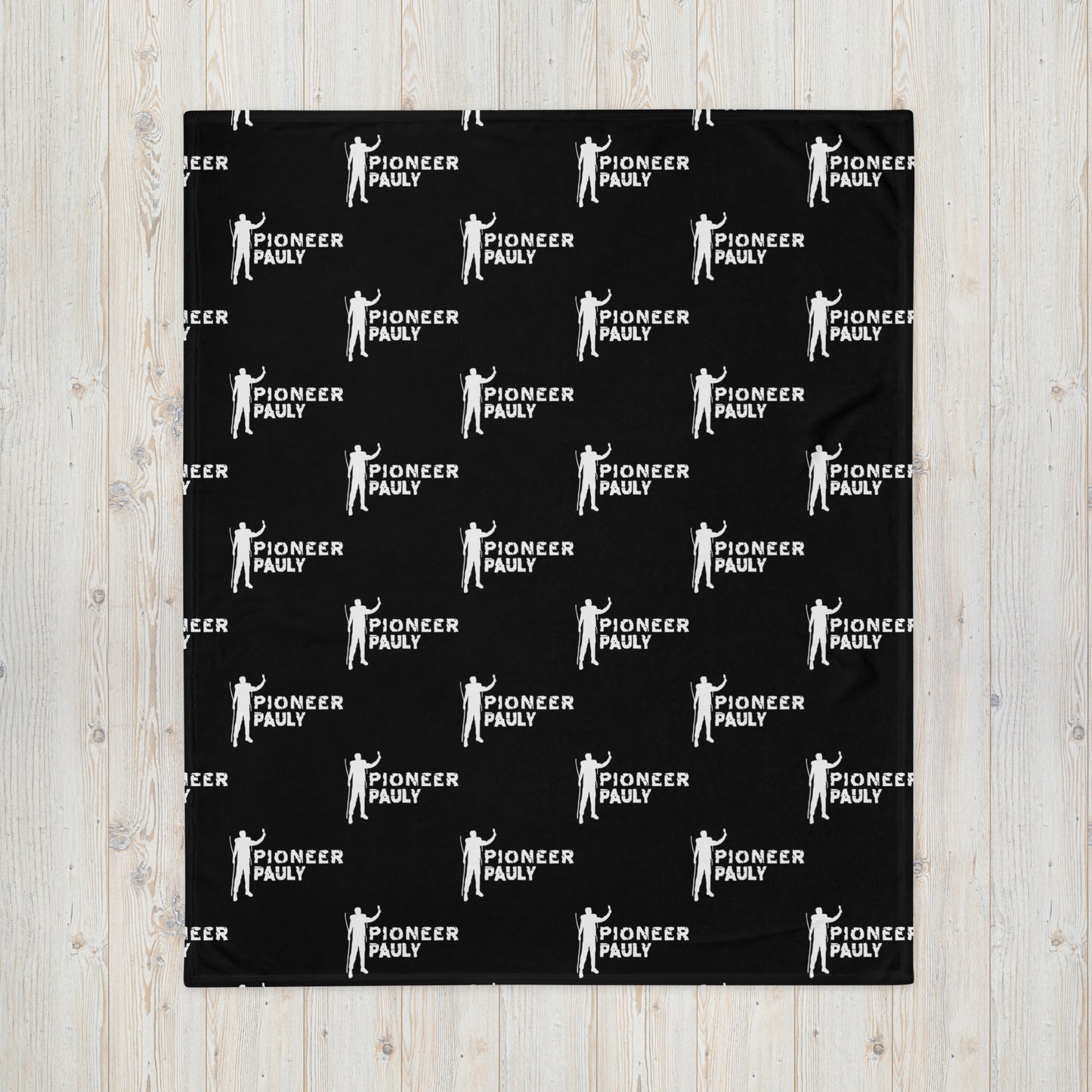PioneerPauly Patterned Logo Black Throw Blanket