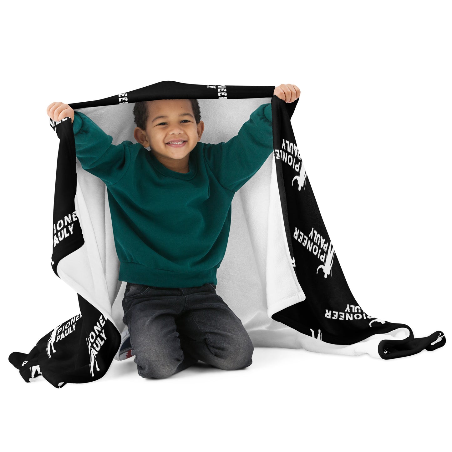PioneerPauly Patterned Logo Black Throw Blanket