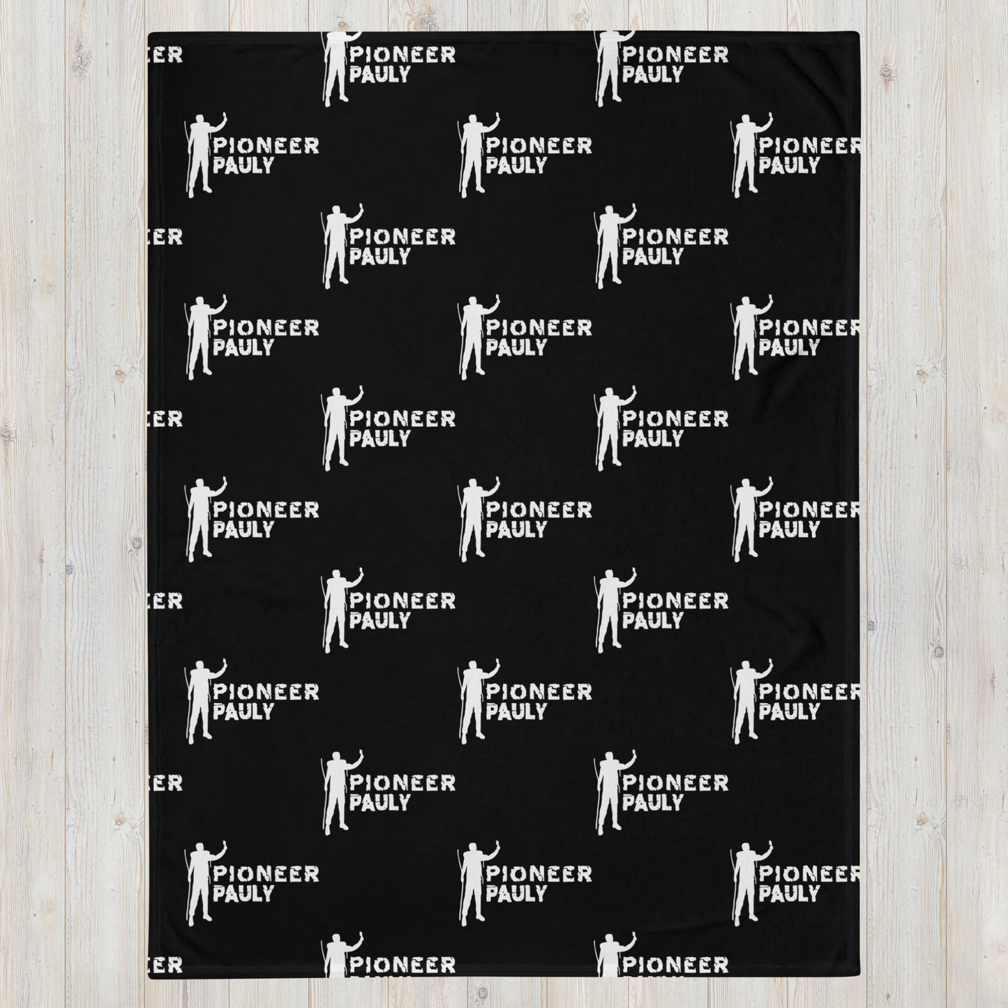 PioneerPauly Patterned Logo Black Throw Blanket