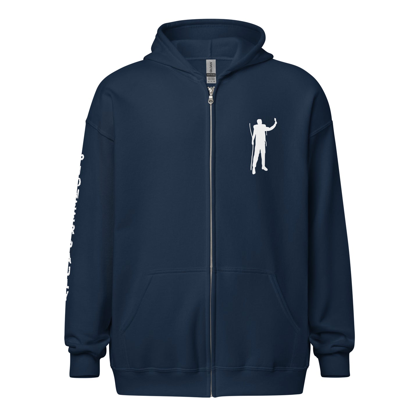 PioneerPauly Signature White Logo Zip Hoodie