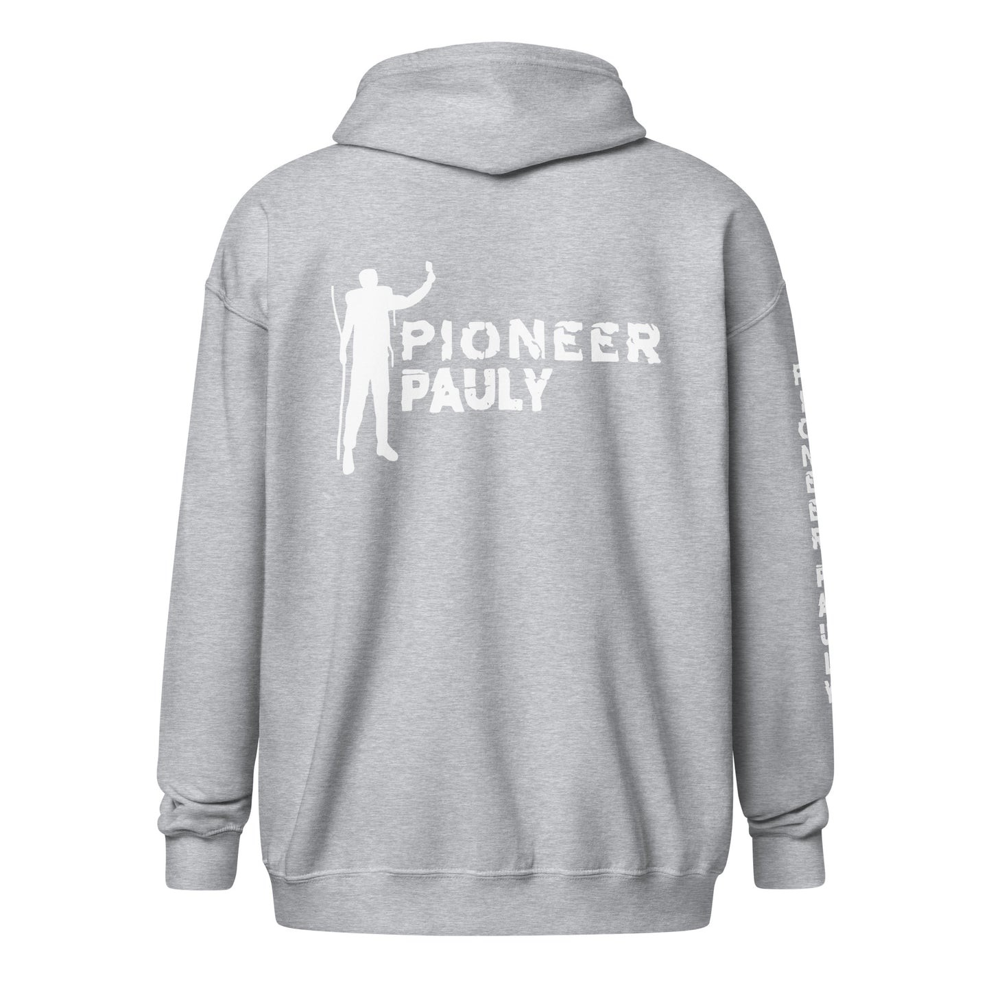 PioneerPauly Signature White Logo Zip Hoodie