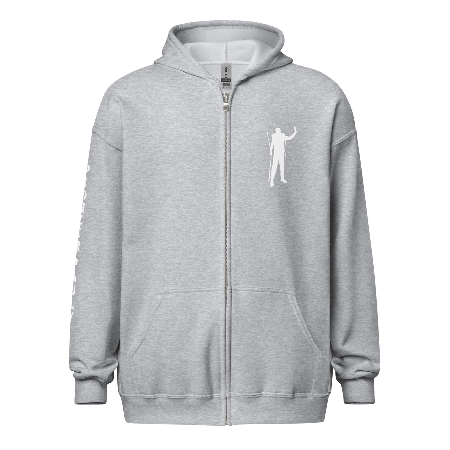 PioneerPauly Signature White Logo Zip Hoodie