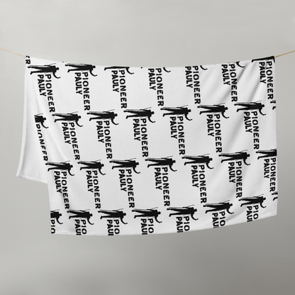 Pioneer Pauly Logo Pattern White Throw Blanket