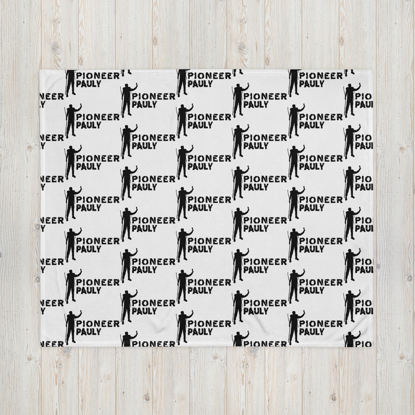 Pioneer Pauly Logo Pattern White Throw Blanket