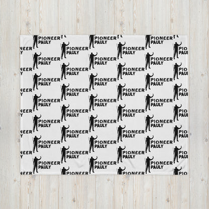 Pioneer Pauly Logo Pattern White Throw Blanket