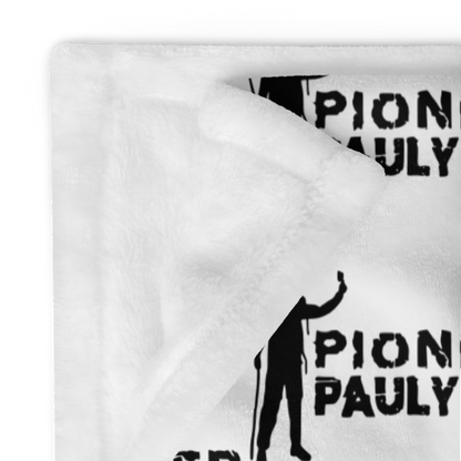 Pioneer Pauly Logo Pattern White Throw Blanket