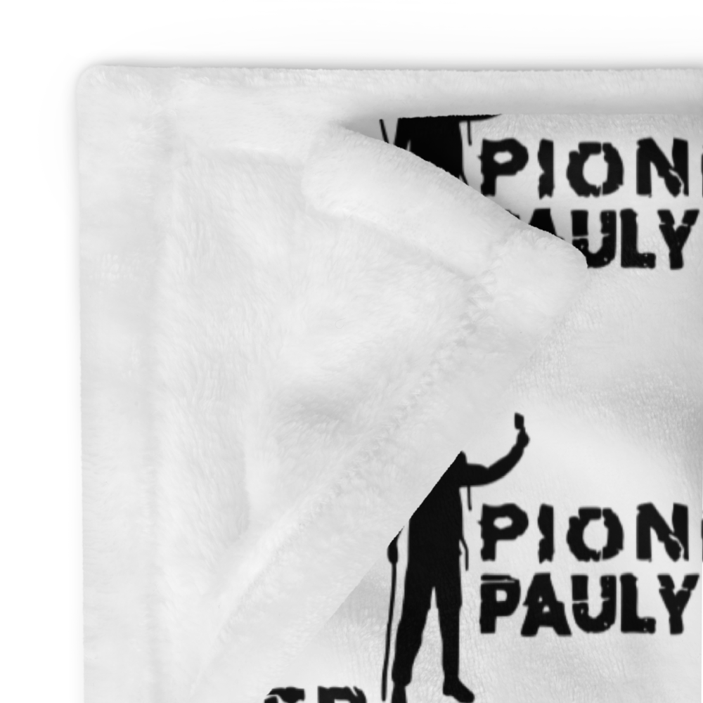 Pioneer Pauly Logo Pattern White Throw Blanket