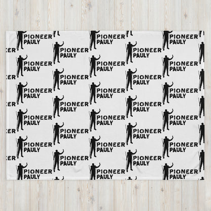 Pioneer Pauly Logo Pattern White Throw Blanket