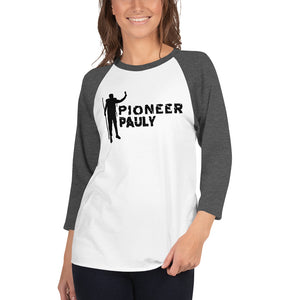 PioneerPauly Raglan 3/4 Sleeve Shirt with Dark Logo