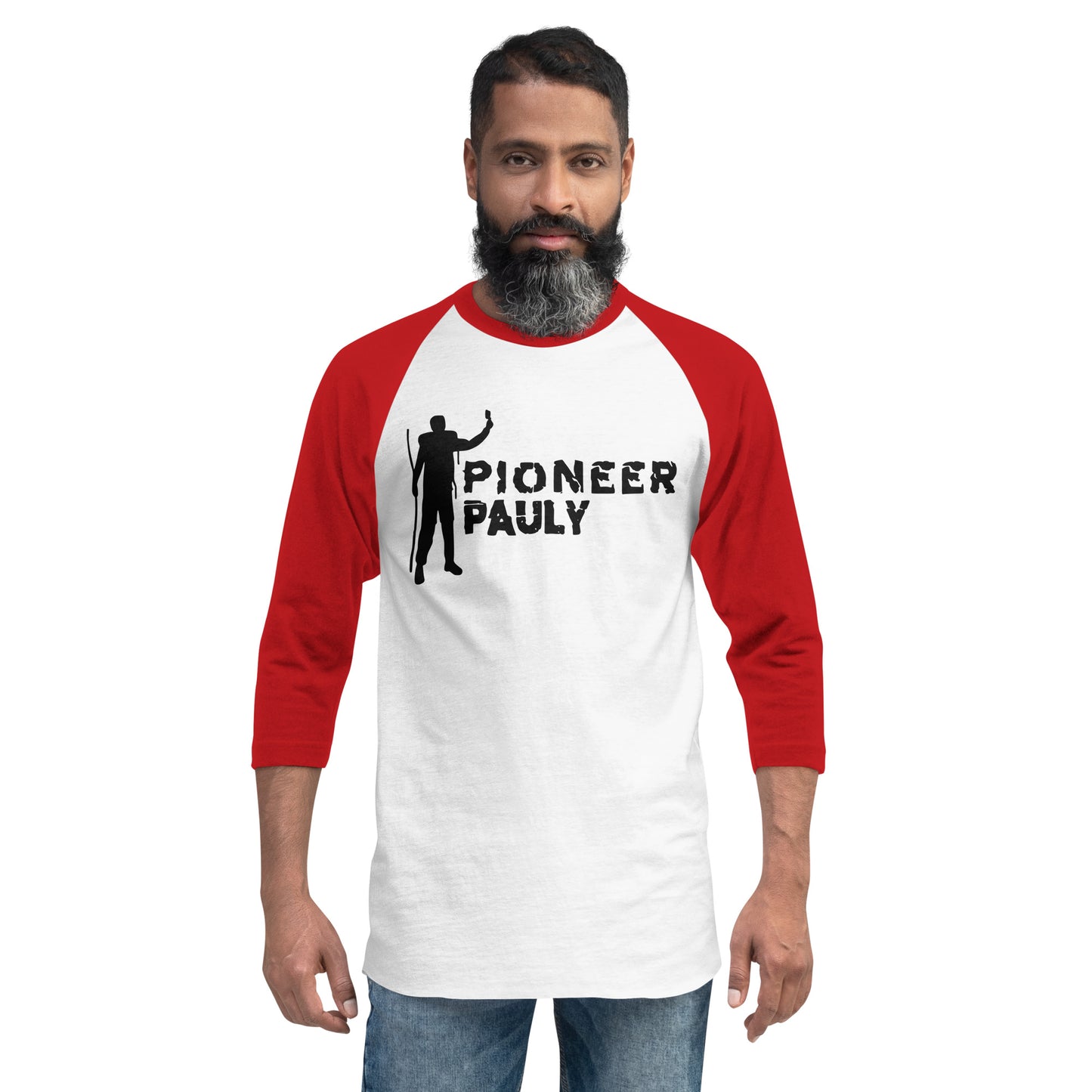 PioneerPauly Raglan 3/4 Sleeve Shirt with Dark Logo