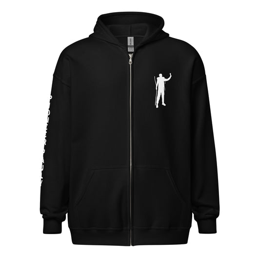 PioneerPauly Signature White Logo Zip Hoodie